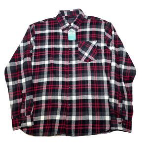 Jackson Hole Flannel‎ Shirt Mens 2XL Red Black Plaid Long Sleeve Button Soft NEW